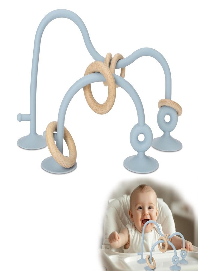 Socub High Chair Suction Cup Toy for Babies 6-12 18 Months, Educational Interactive Table Toys | Silicone Teething Toy, Baby Sensory Teether Chew Toys for Infants & Toddlers (Blue) - Image 1